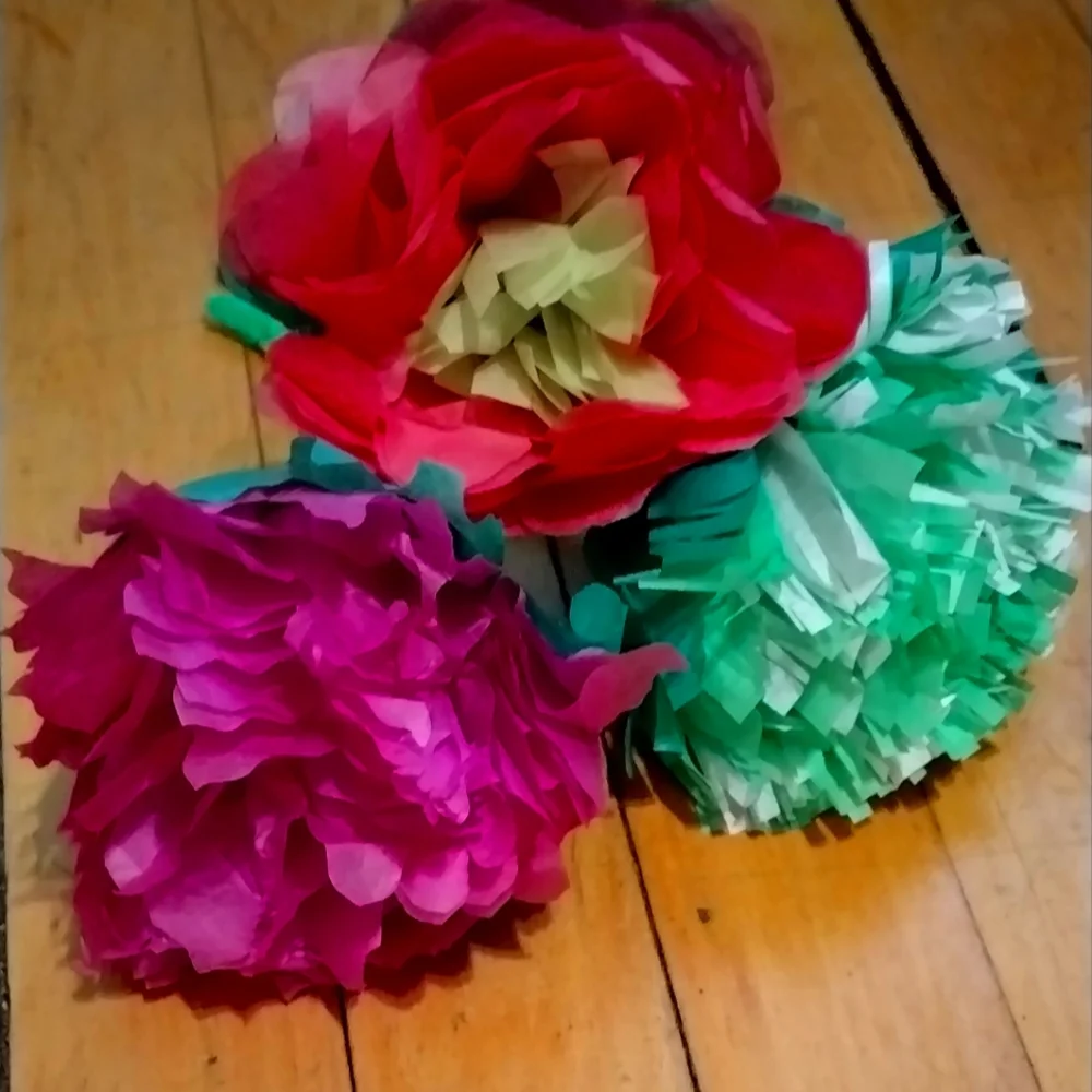Colorful Tissue Paper Flowers Set